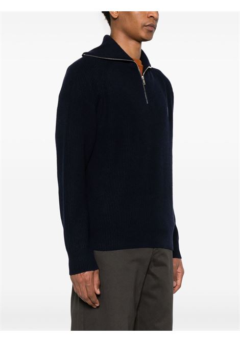 Maglione Bold Fox Head a coste in blu Maison kitsuné - uomo MAISON KITSUNÉ | LM00807KT1093P476